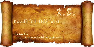 Kazári Dávid névjegykártya